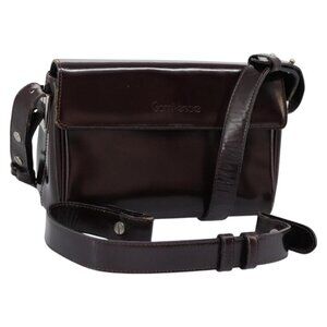 Authentic Gianni Versace Shoulder Bag Leather 2way Brown